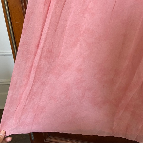 LoveShackFancy Silk Maxi Dress Pink Tie Dye Empire Pleated Bust | Size 4 - Picture 15 of 16